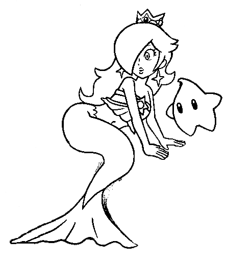 Mermaid rosalina for coloring by princessdaisyfloral on