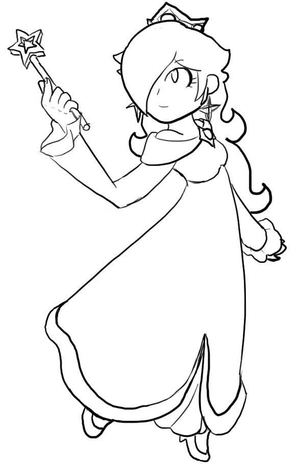 Rosalina lineart dont fave by mario