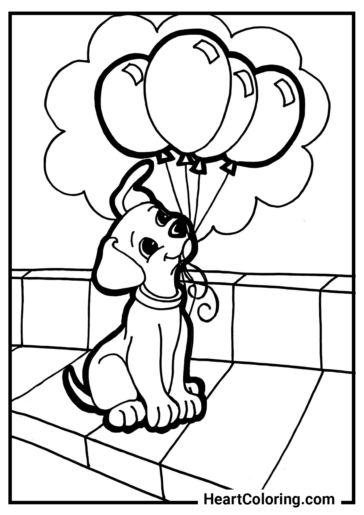 Dogs and puppies coloring pages for children free pdf