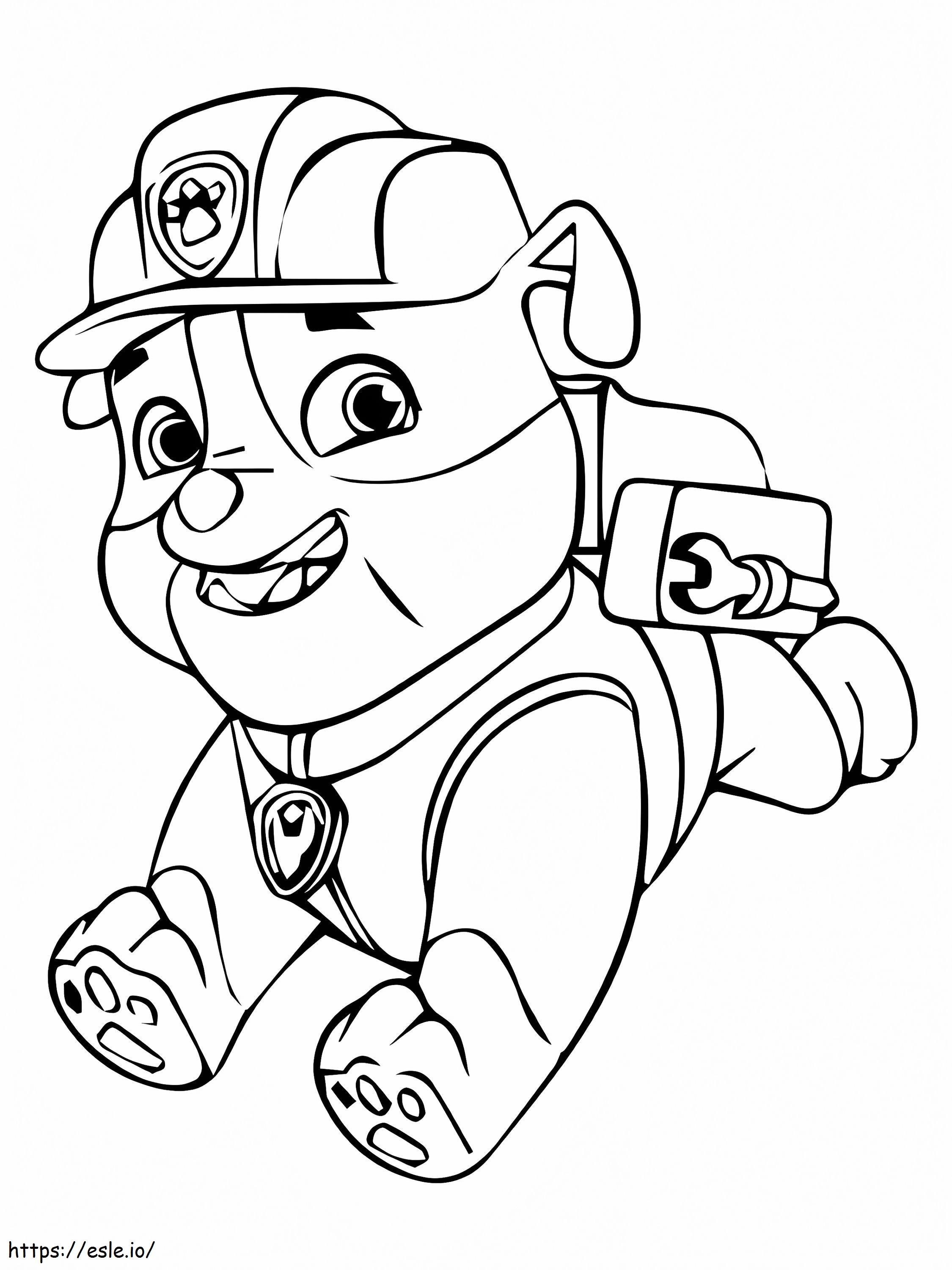 Running rubble from paw patrol coloring page