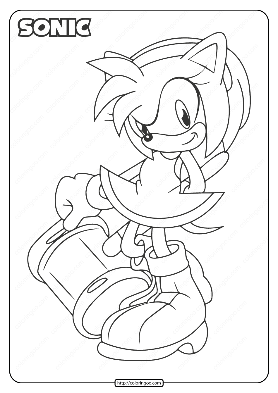 Free printable sonic amy rose pdf coloring page rose coloring pages coloring pages hedgehog colors