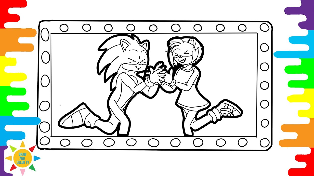 Sonic and ay rose in love coloring page sonic coloring ay ross coloring