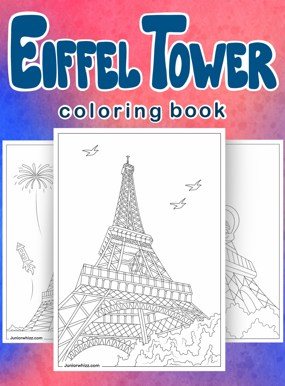 Eiffel tower coloring pages for kids printable pdfs