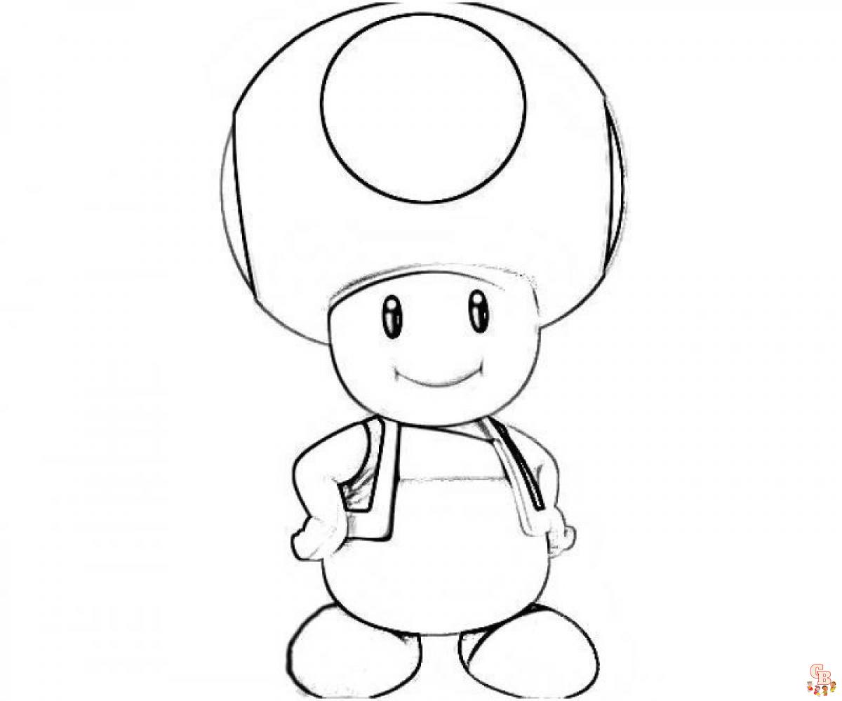 Fun and easy toad coloring pages for kids