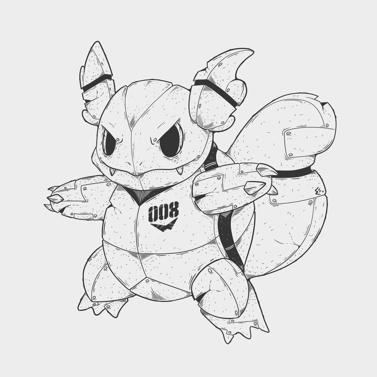 Emoscreamart on x wartortle the illustration was drawn for an instagram challange by draw me a robot ð i immediately loved the theme
