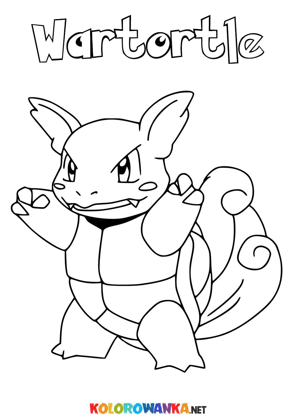 Kolorowanki pokemon wartortle