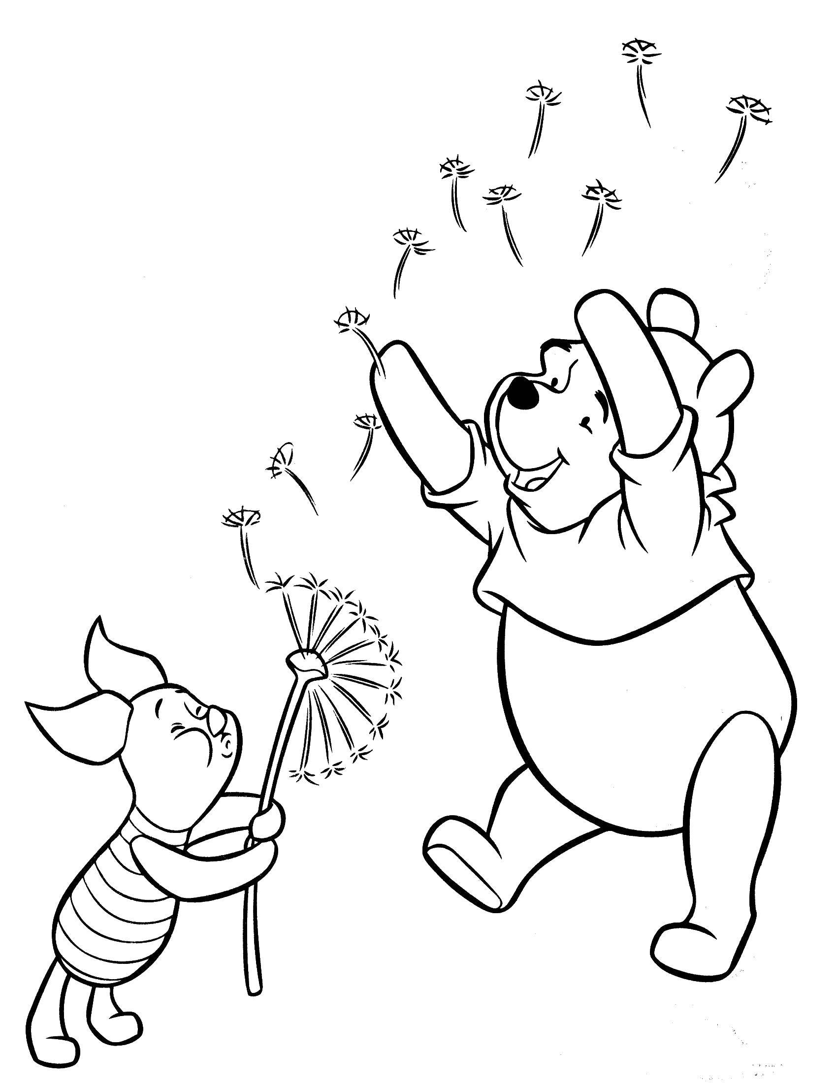Online coloring pages and coloring winnie the pooh and piglet disney cartoons