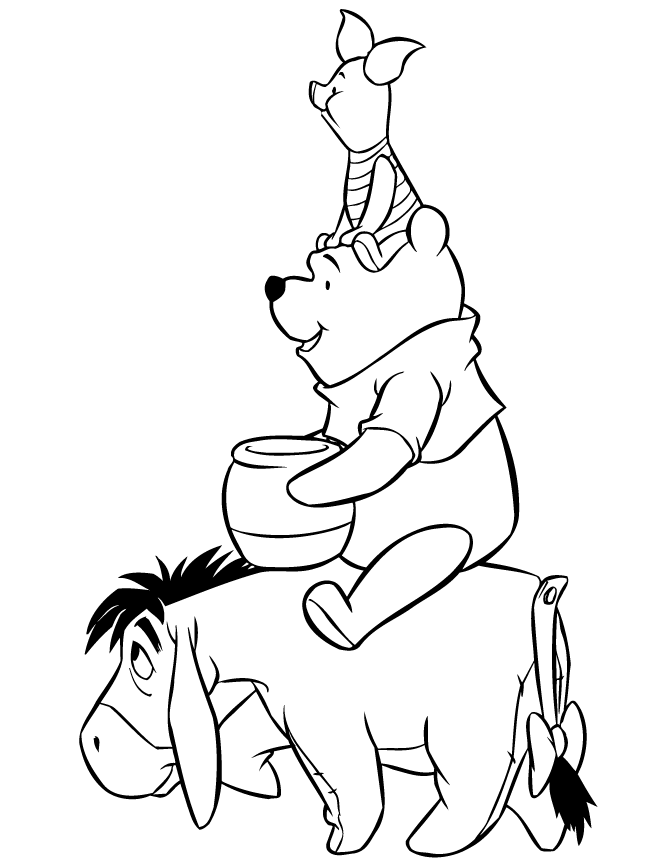 Eeyorecarryingpoohandpigletcoloringpagegif ã pixels disney coloring pages cartoon coloring pages colouring pages