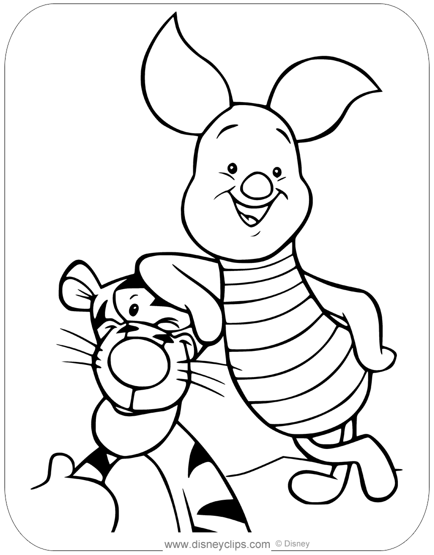 Winnie the pooh mixed group coloring pages
