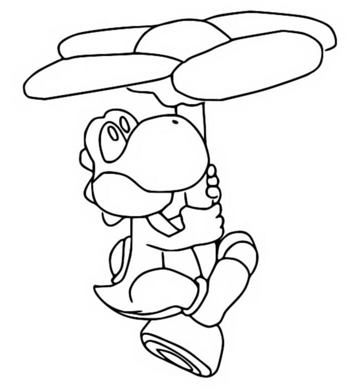 Coloring page super mario bros wonder red yoshi