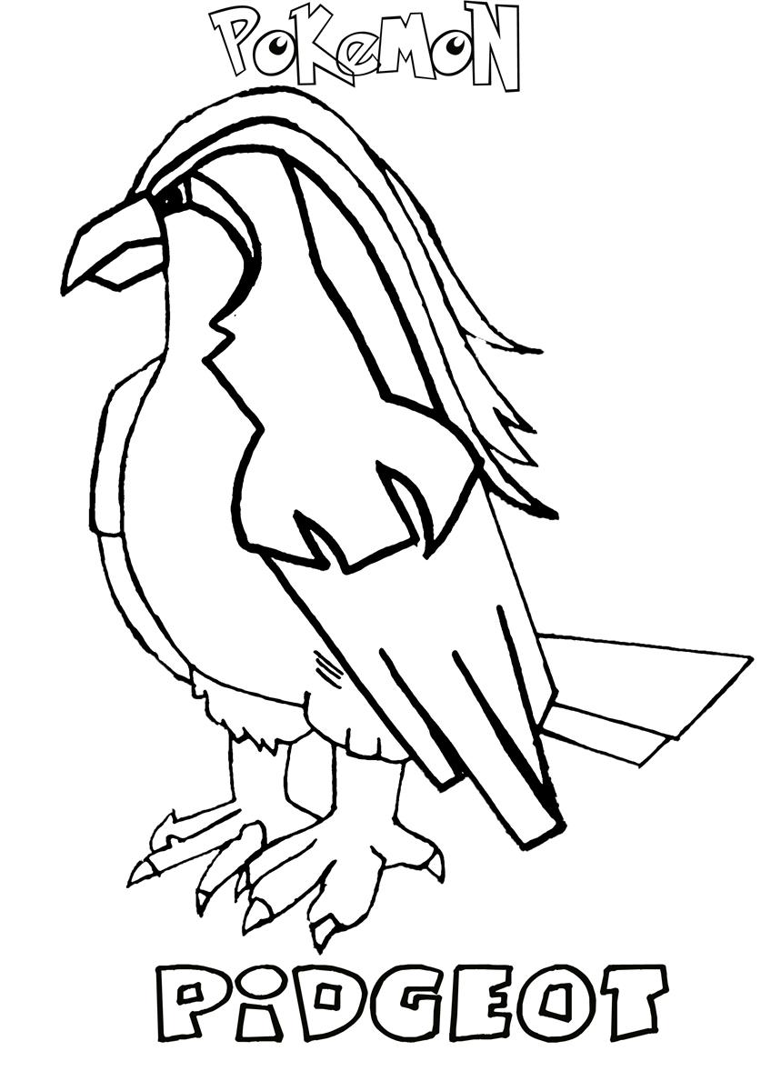 Pidgeot pokemon coloring page