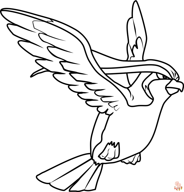 Vãr kreativ med pidgeot coloring pages gratis utskriftsvennlig