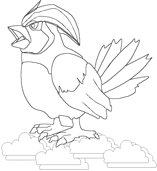 Coloring page of pidgeotto