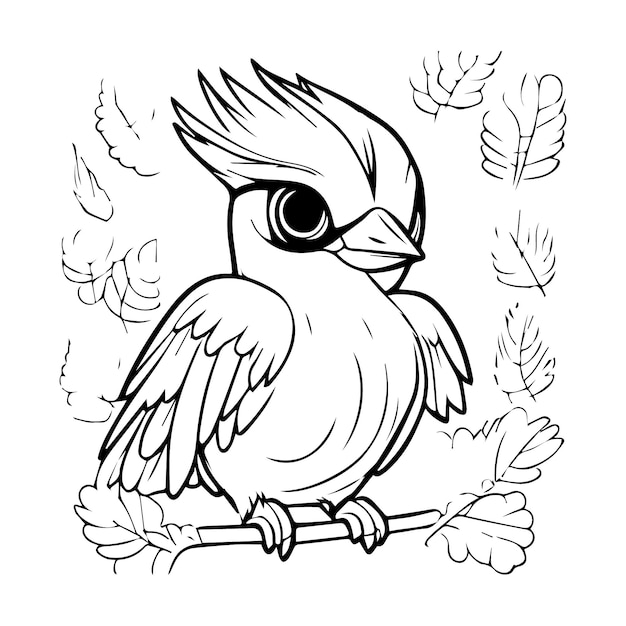 Premium vector hand drawn kawaii coloring page illustration