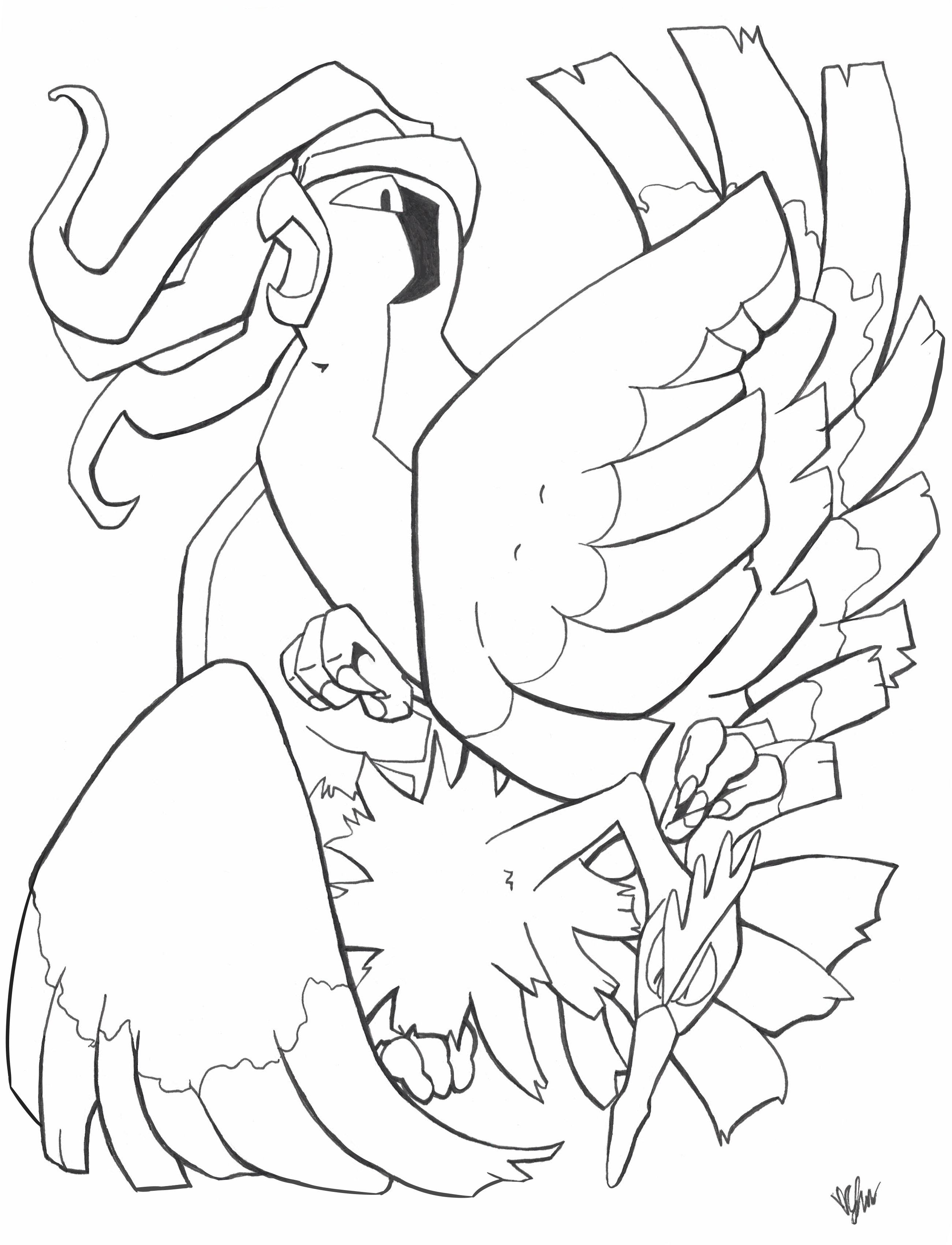 Pokemon colouring page pidgeot and fearow by torteraex on