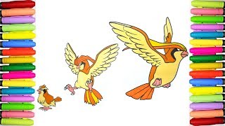 Pokemon coloring pages pidgey pidgeotto and pidgeot