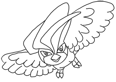 Finished pen drawing of pidgeotto from pokemon