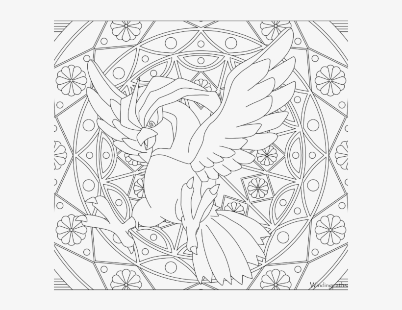 Adult pokemon coloring page pidgeotto