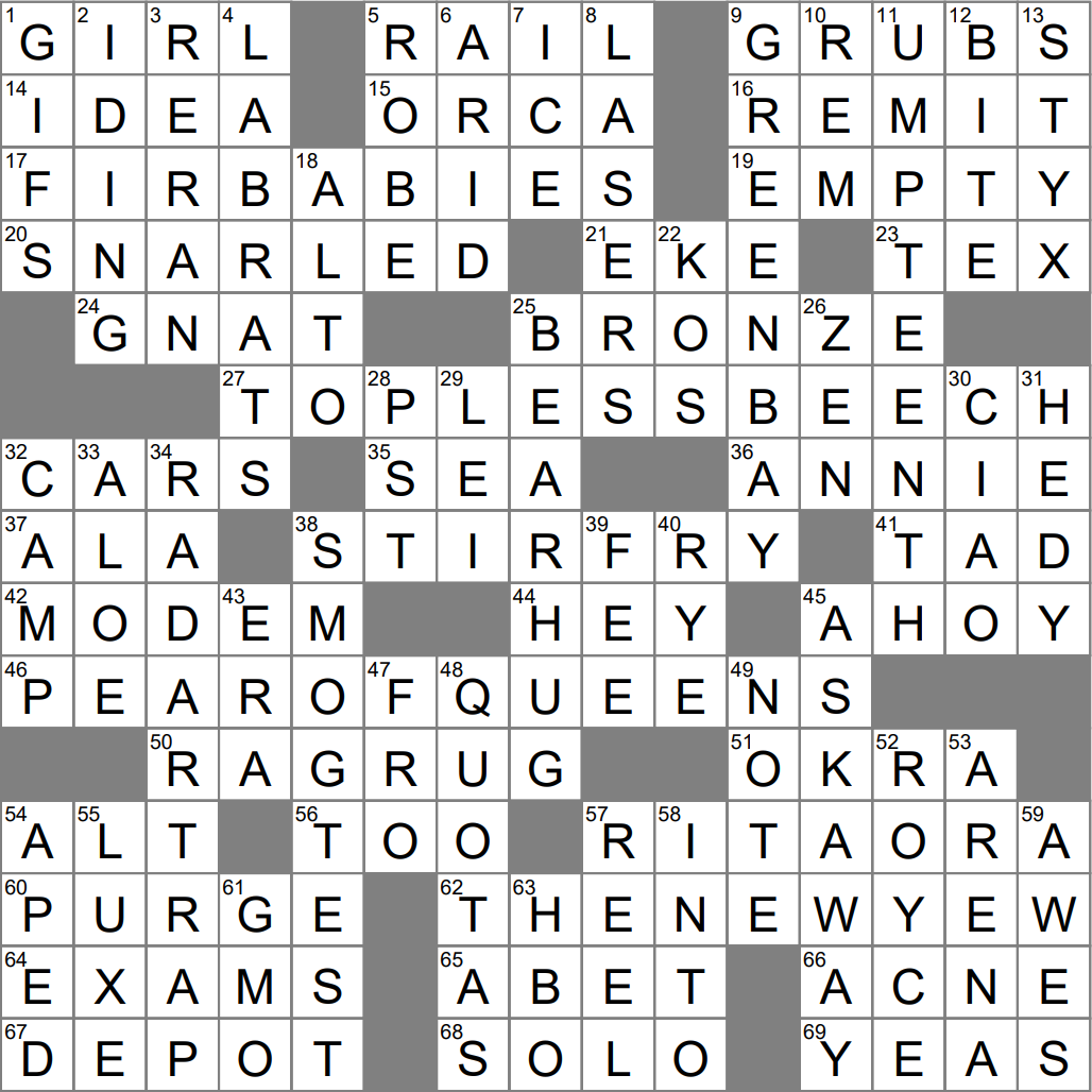 La times crossword oct thursday