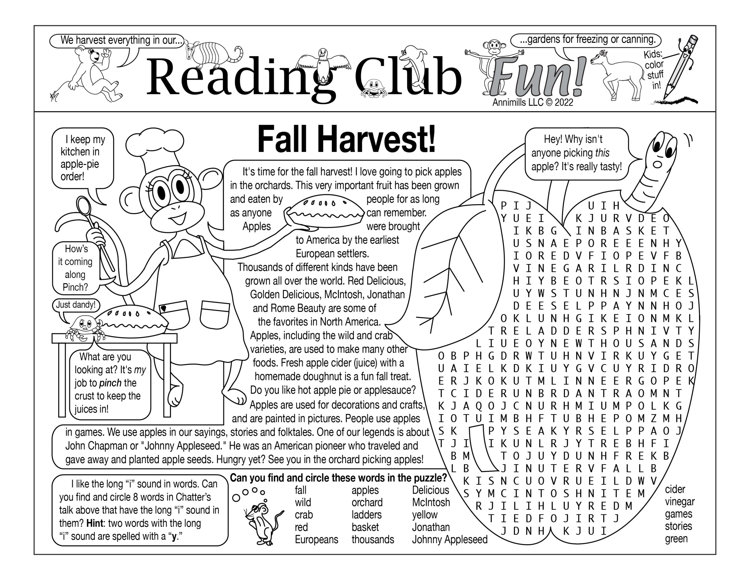 Fall harvest apples and johnny appleseed printable puzzle set made by teachers