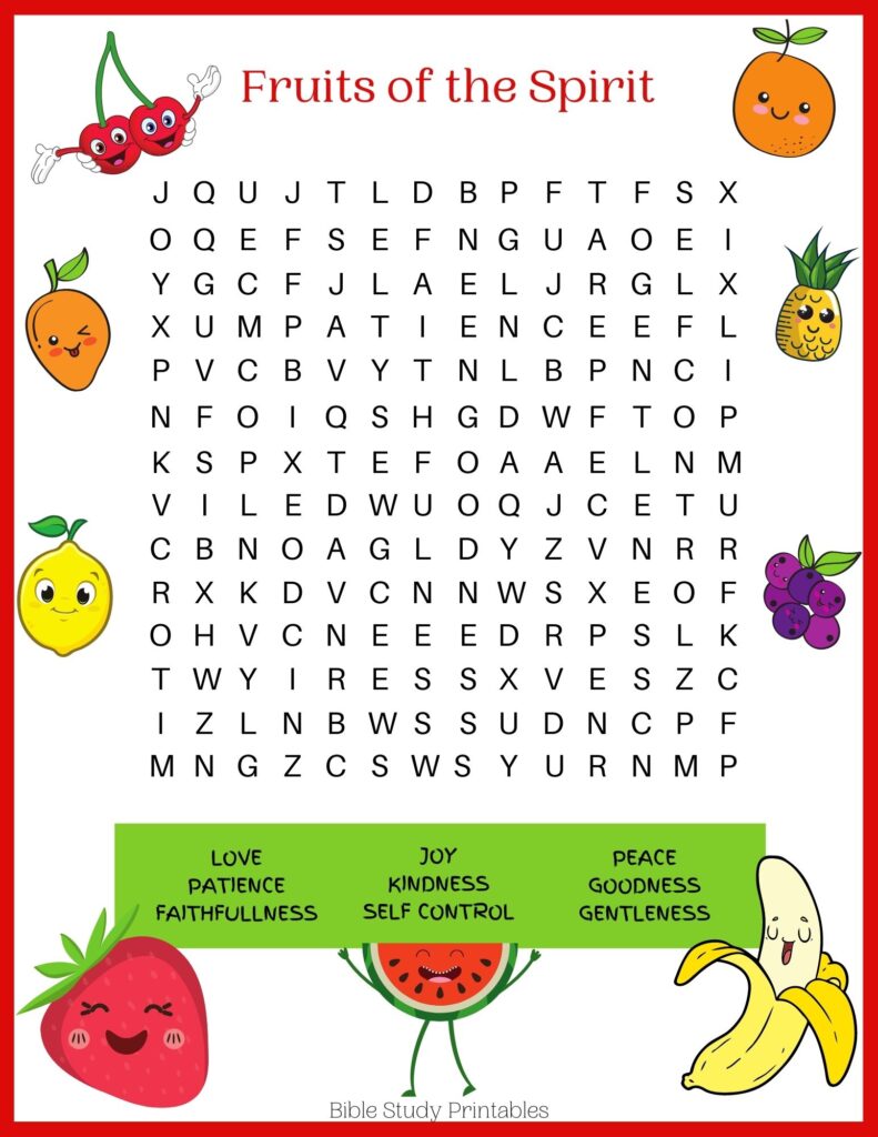 Free fruit of the spirit printables