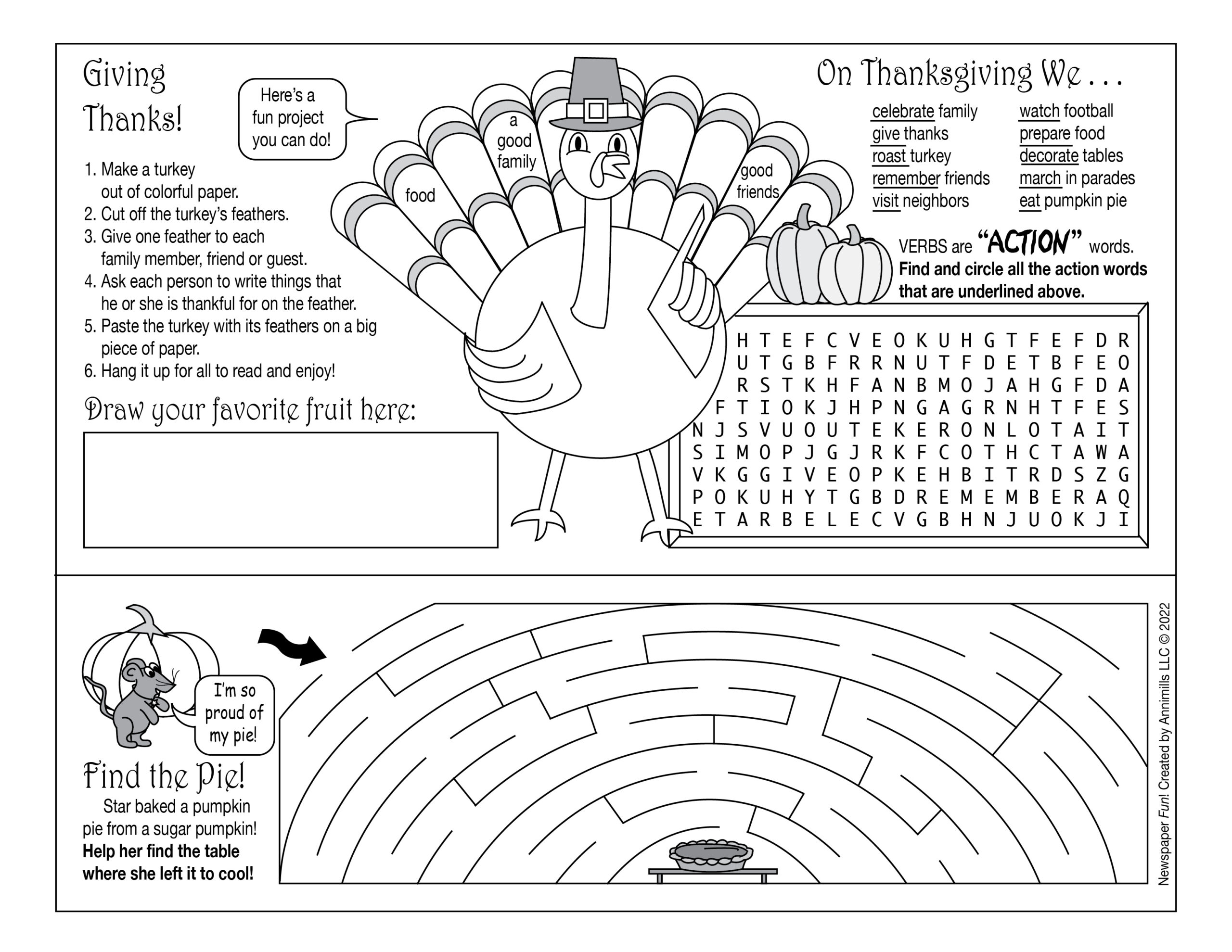 Thanksgiving then and now printable puzzle packet