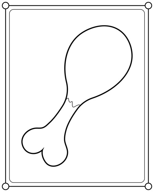 Pollo frito adecuado para la ilustraciãn de vector de pãgina para colorear de los niãos vector premium