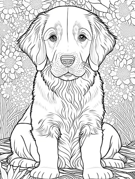 Premium ai image coloring page for adults printable