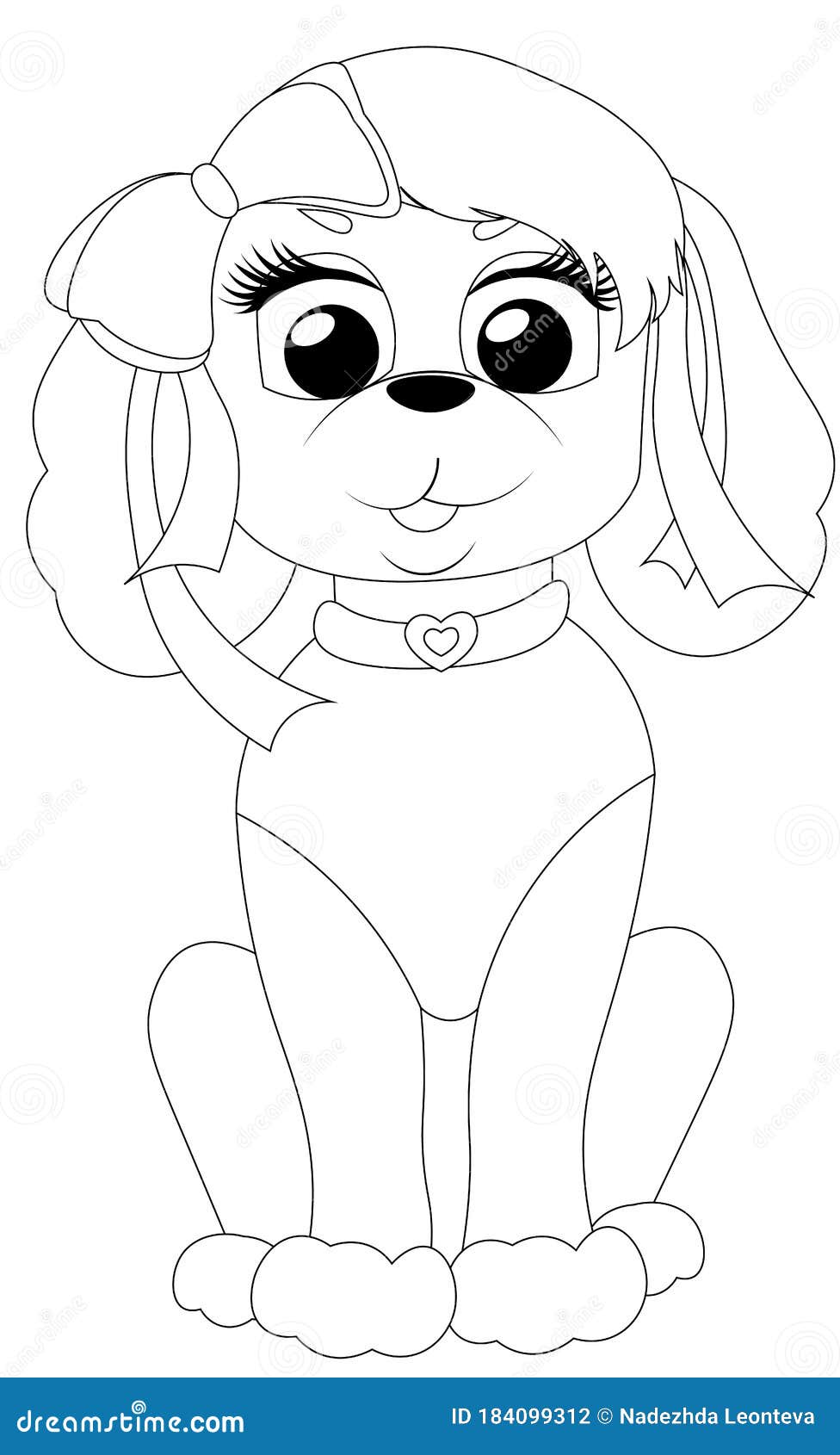 Dog coloring book design for kids and children stock illustration