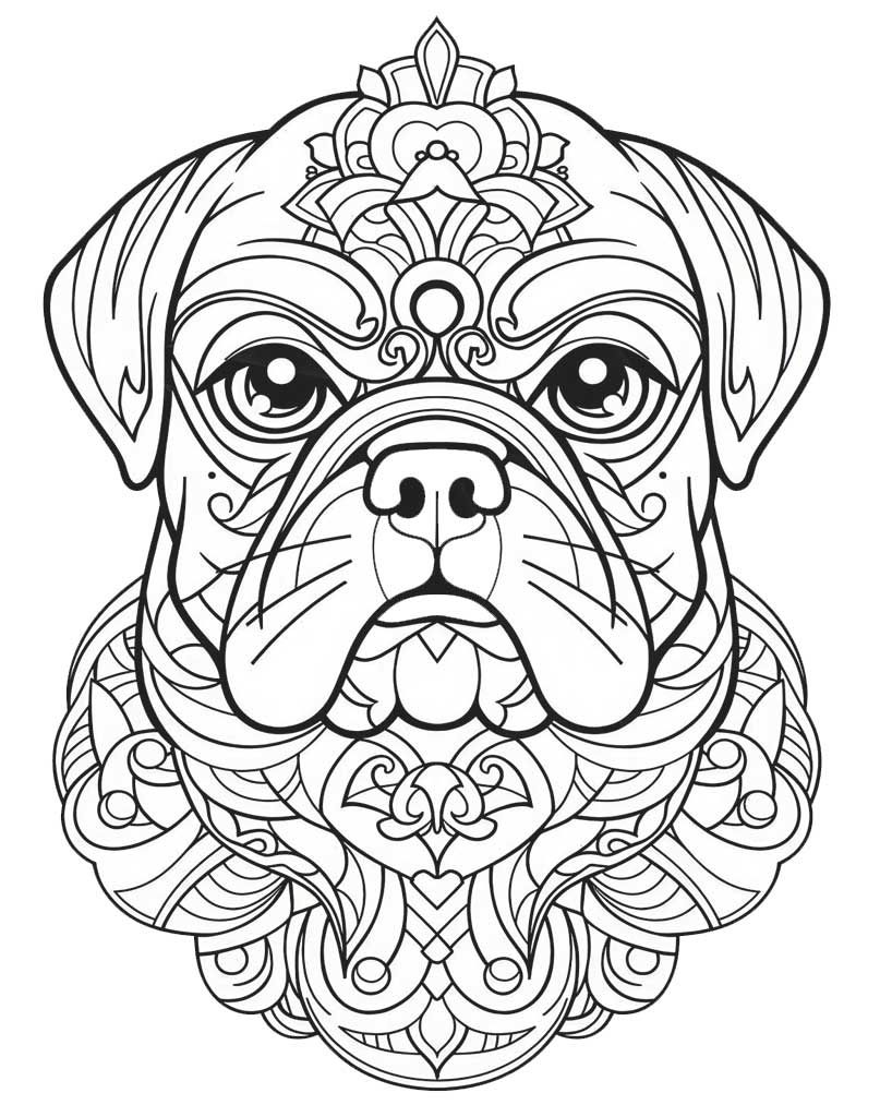 Mandala z psem do druku