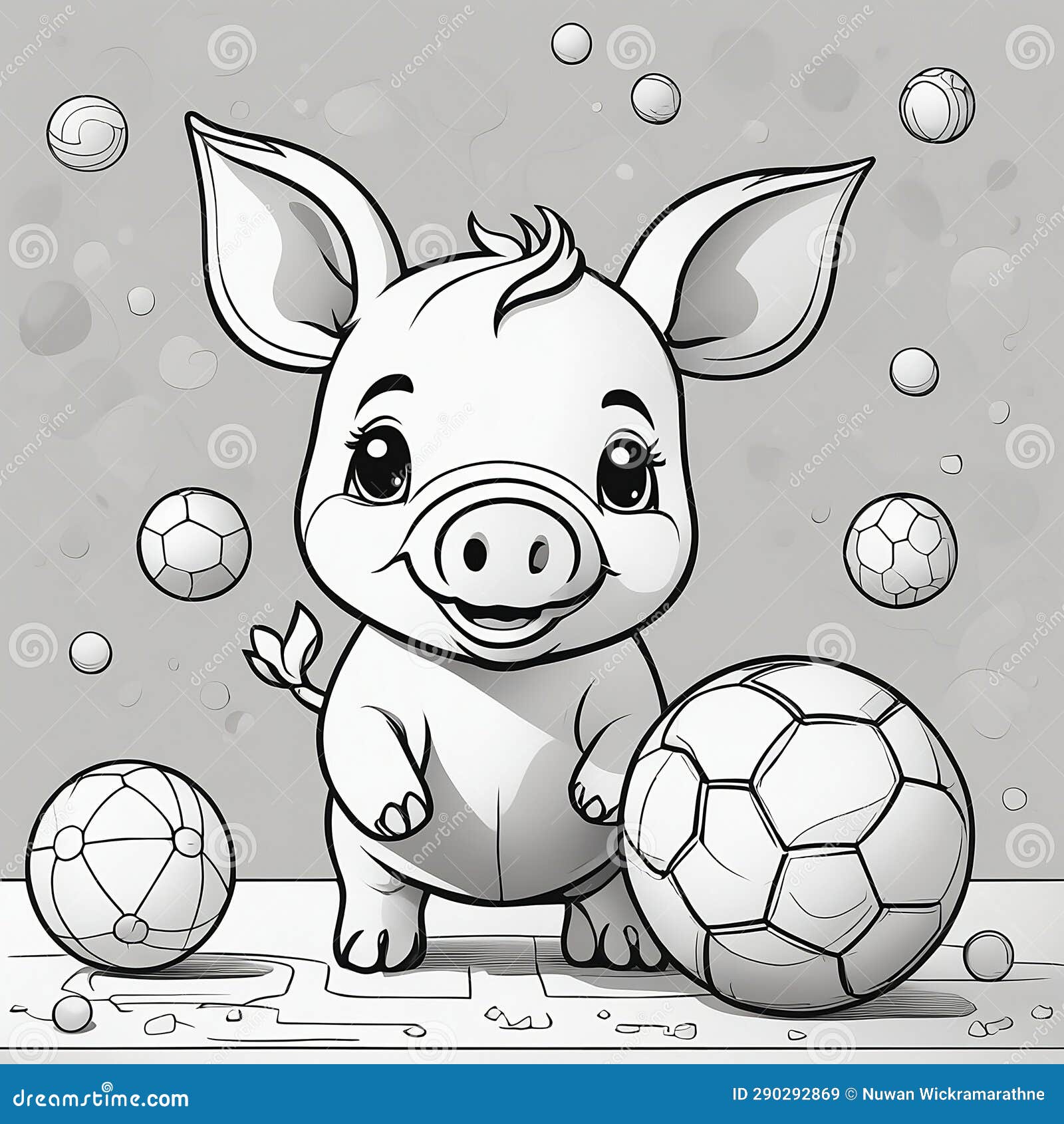 Oink with delight d coloring book filled with a baby pig s playful escapades stock illustration