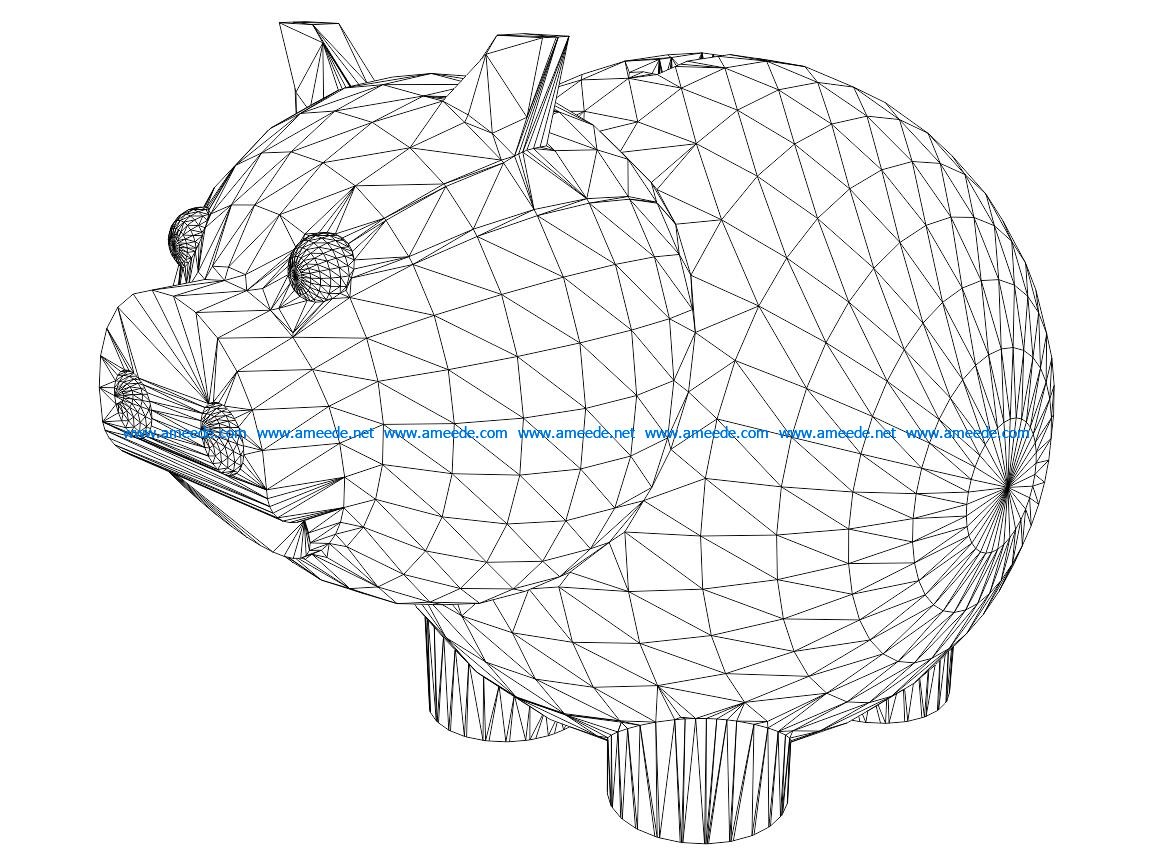 D illusion led lamp cute pig free vector download for laser engraving machines â free download vector files