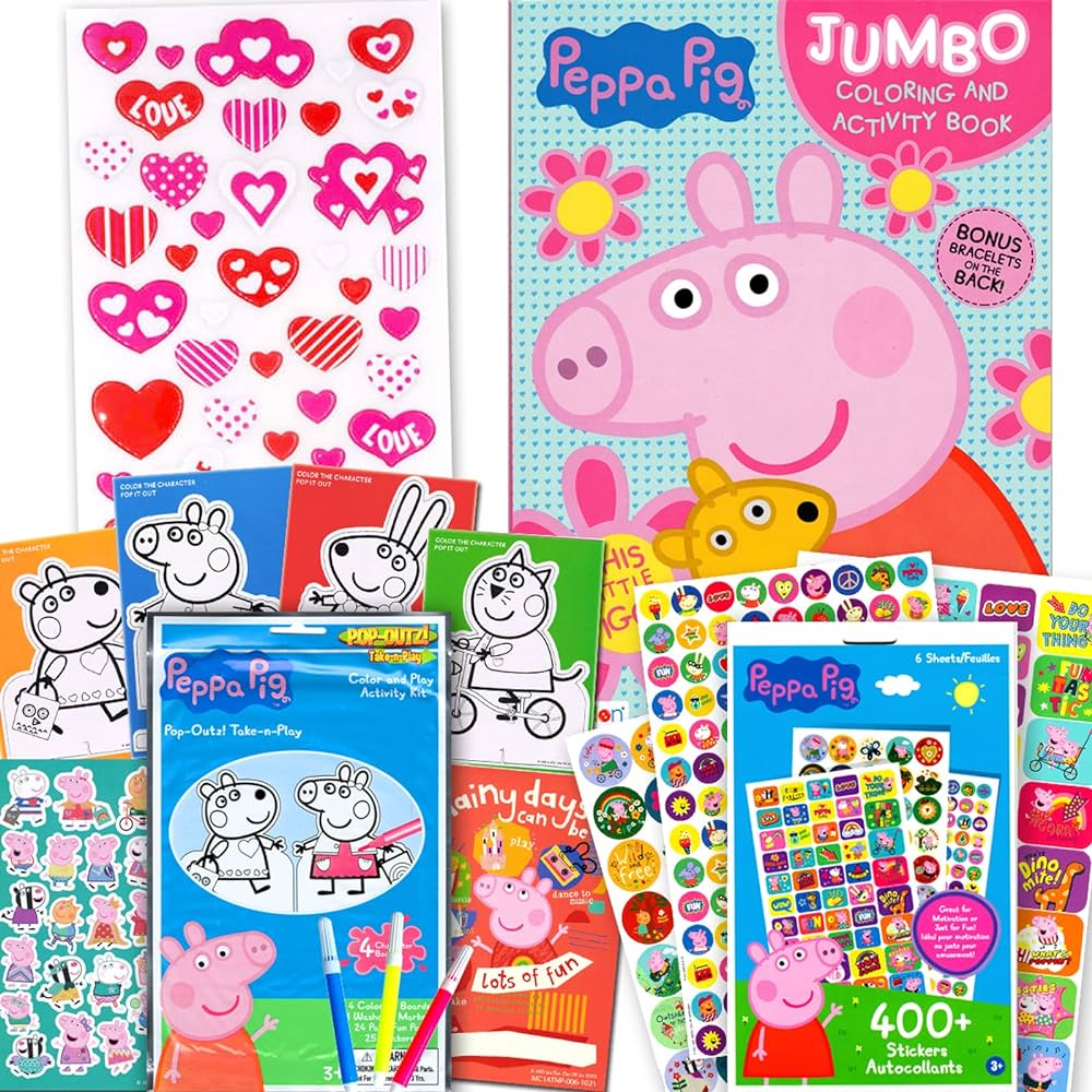 Peppa pig coloring and activity book bundle with coloring book play pack stickers and more toys games
