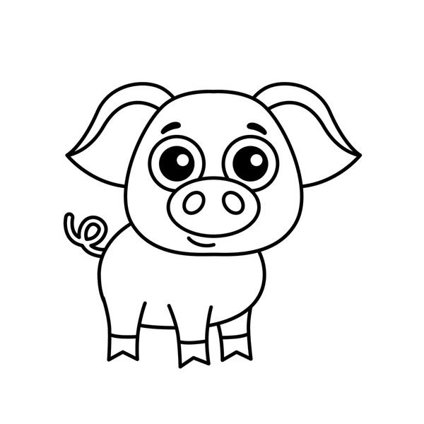 Thousand colouring book pig royalty