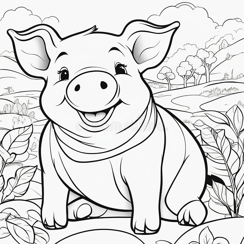 Oinking pig stock illustrations â oinking pig stock illustrations vectors clipart