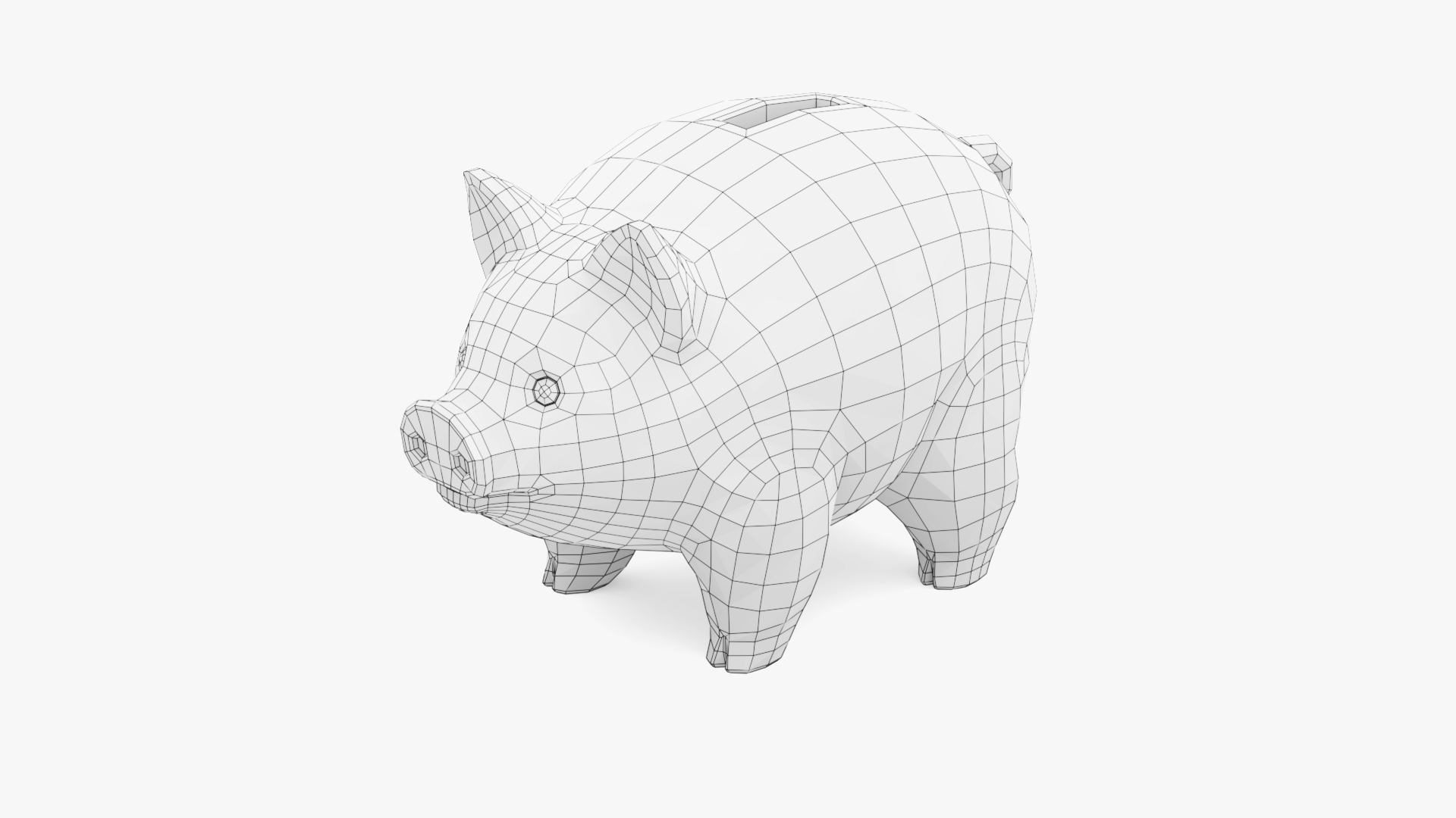 D obj pig piggy bank
