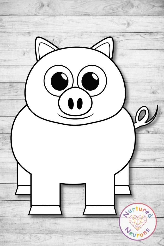 Make a farmyard pig with this build a pig craft