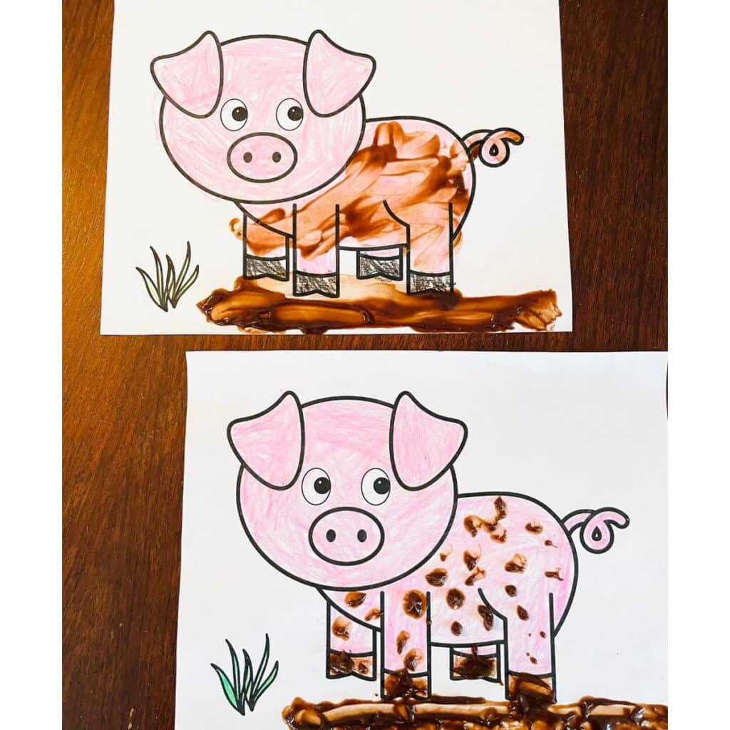 Easy muddy pig craft for preschool free printable