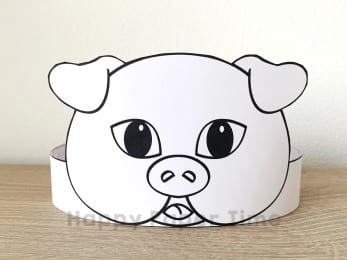 Pig crown paper template printable