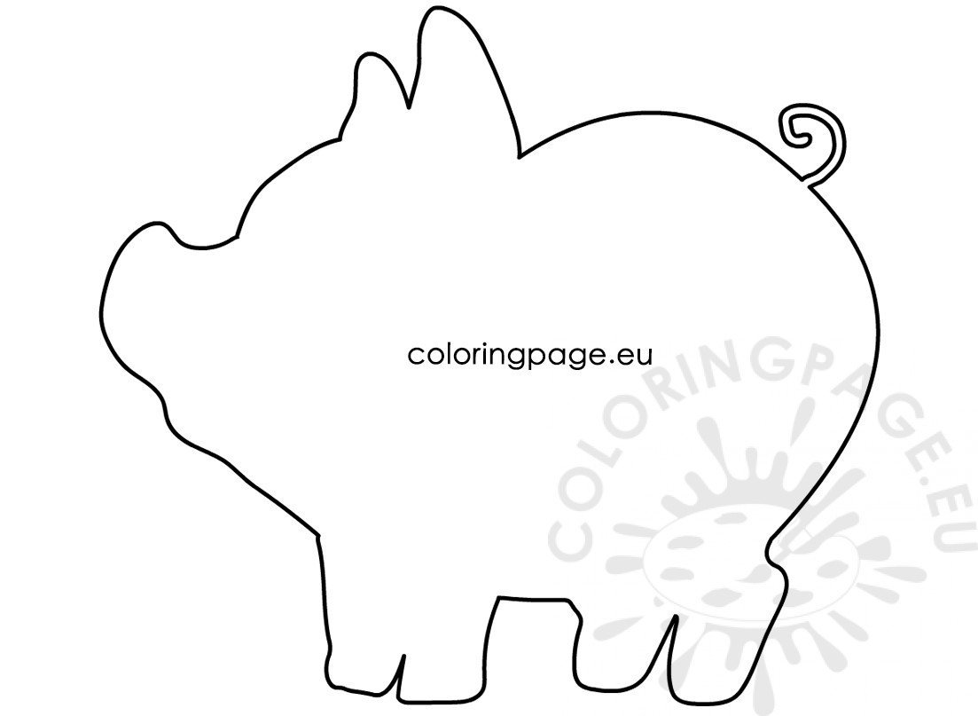 Simple pig template animals crafts coloring page