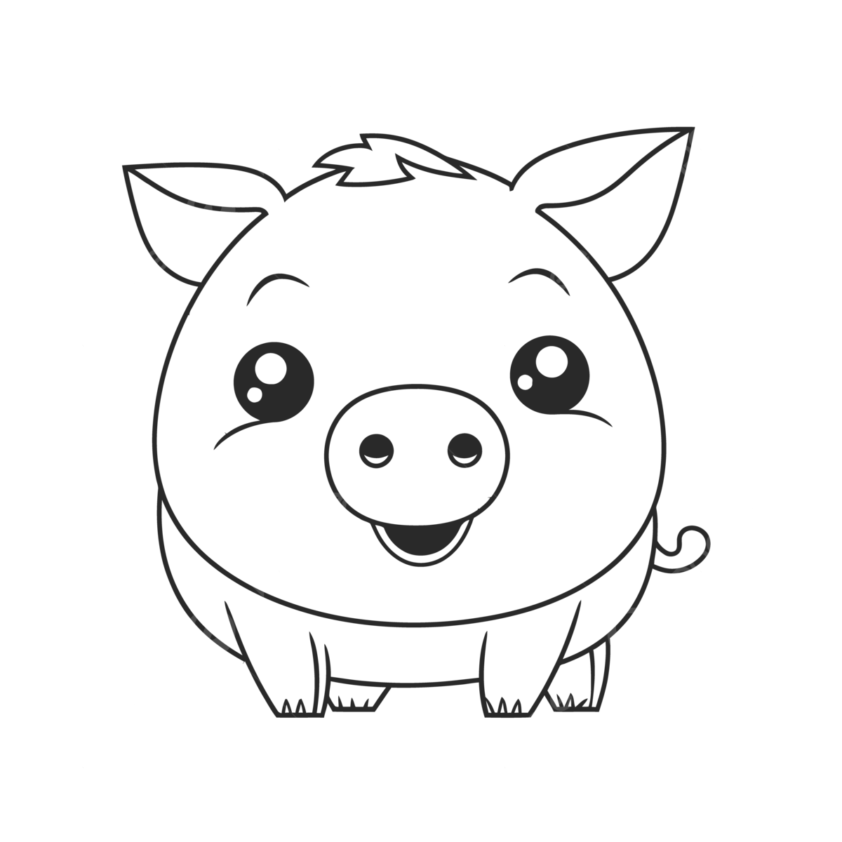 Pig coloring pages small cute funny and cute pig coloring page for kids to print outline sketch drawing vector pig drawing wing drawing ring drawing png and vector with transparent background for