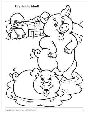Pigs in the mud amazing animals coloring page printable coloring pages