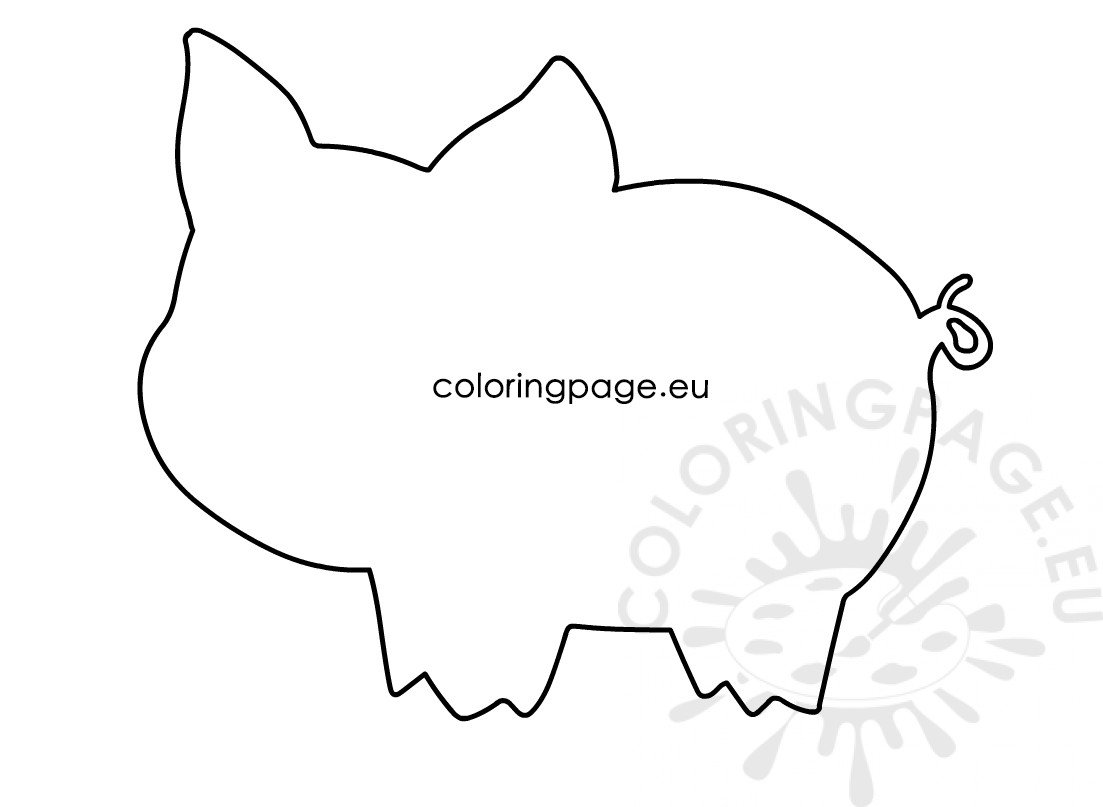 Little pig template printable coloring page