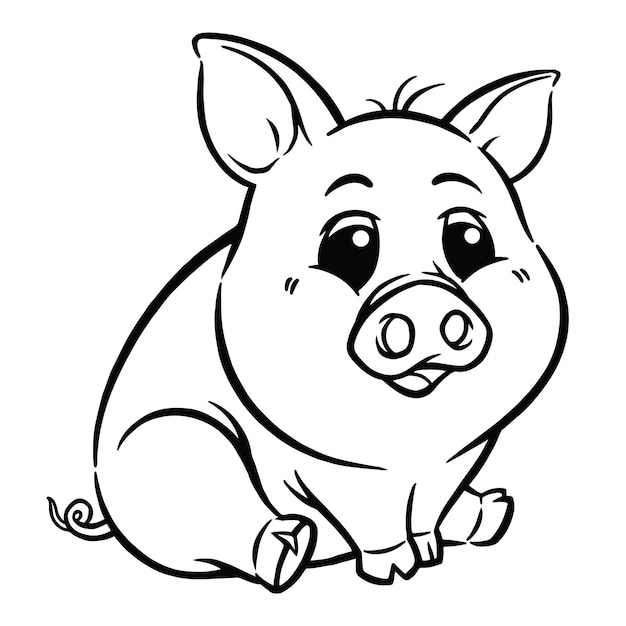 Premium vector cartoon pig