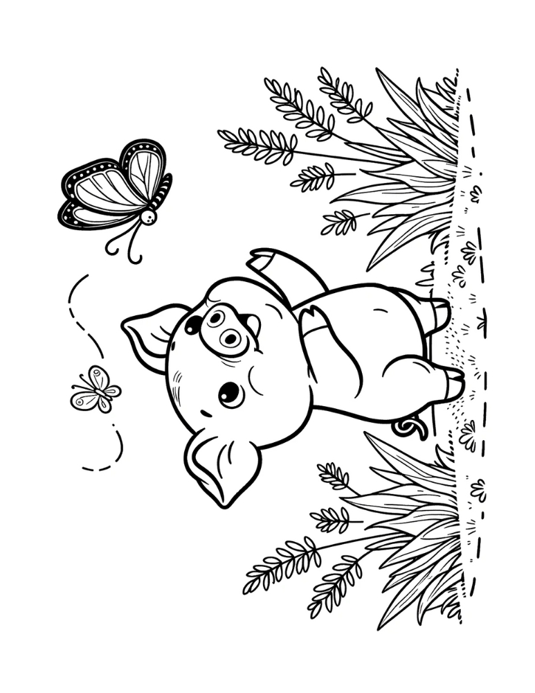 Free pig coloring pages for kids
