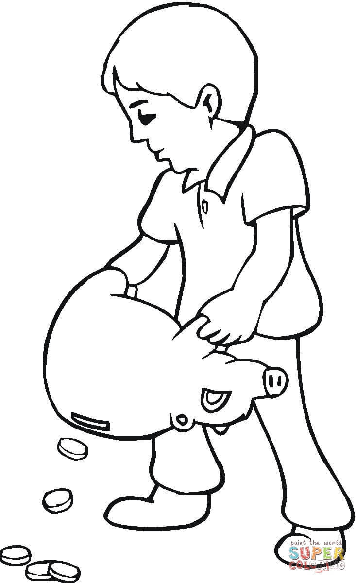 Piggy bank coloring page free printable coloring pages
