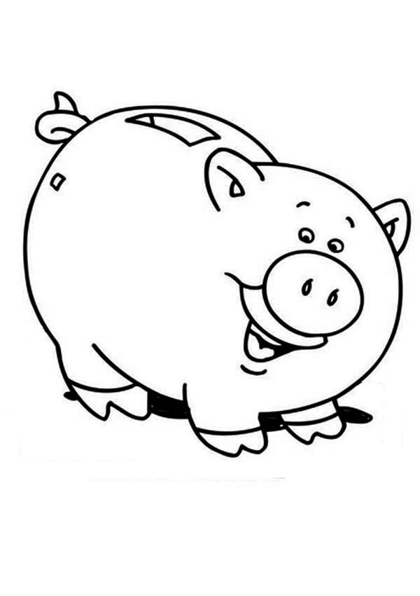 Piggy bank is laughing coloring page color luna coloring pages coloring pages for kids piggy bank