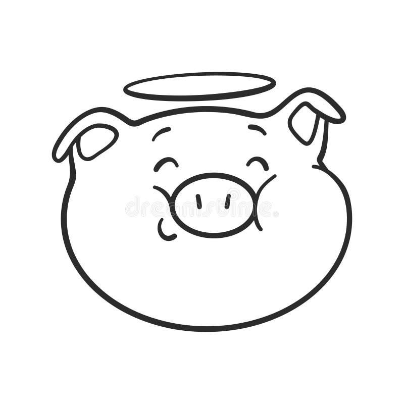 Emoji pig for coloring book emoticon icon stock vector