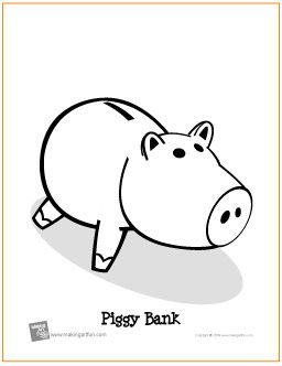 Piggy bank free printable coloring page free printable coloring pages free coloring pages coloring pages
