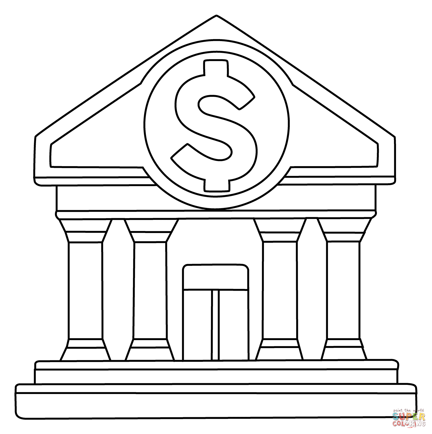 Bank emoji coloring page free printable coloring pages